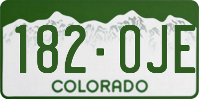 CO license plate 182OJE