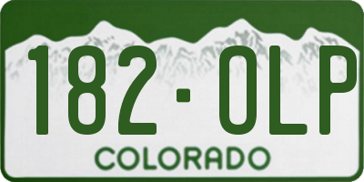 CO license plate 182OLP