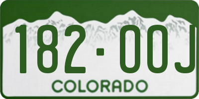 CO license plate 182OOJ