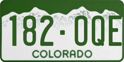 CO license plate 182OQE