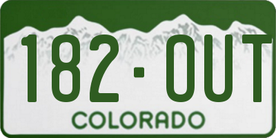 CO license plate 182OUT