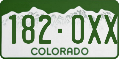 CO license plate 182OXX