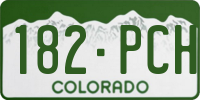 CO license plate 182PCH
