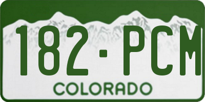 CO license plate 182PCM