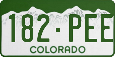 CO license plate 182PEE