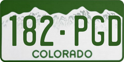 CO license plate 182PGD