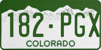 CO license plate 182PGX