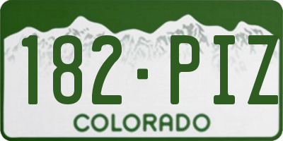 CO license plate 182PIZ