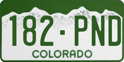 CO license plate 182PND