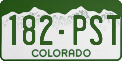 CO license plate 182PST