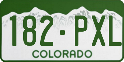 CO license plate 182PXL