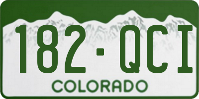 CO license plate 182QCI