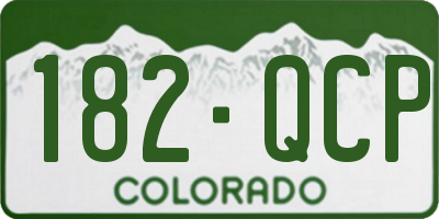 CO license plate 182QCP