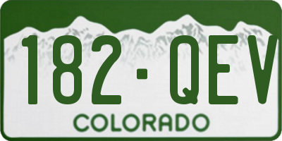 CO license plate 182QEV