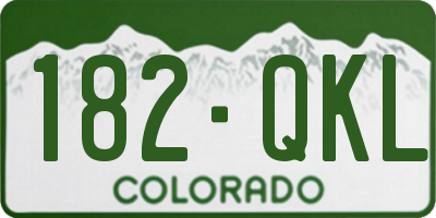 CO license plate 182QKL