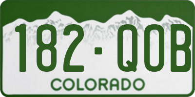 CO license plate 182QOB
