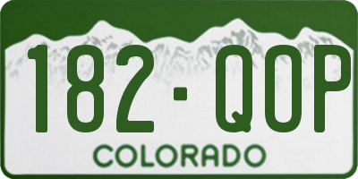 CO license plate 182QOP