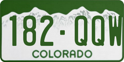 CO license plate 182QQW