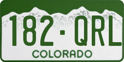 CO license plate 182QRL