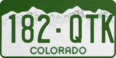 CO license plate 182QTK
