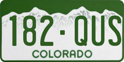 CO license plate 182QUS