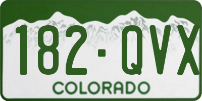 CO license plate 182QVX