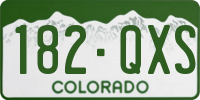 CO license plate 182QXS