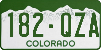 CO license plate 182QZA