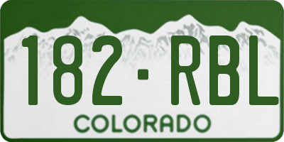 CO license plate 182RBL
