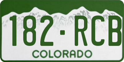 CO license plate 182RCB