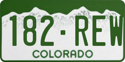 CO license plate 182REW