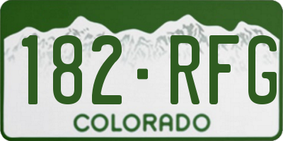 CO license plate 182RFG