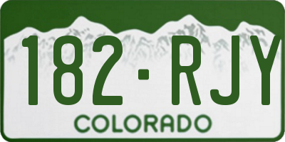 CO license plate 182RJY