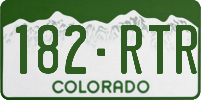 CO license plate 182RTR