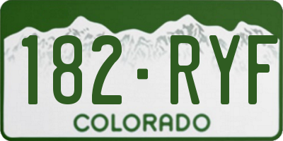 CO license plate 182RYF