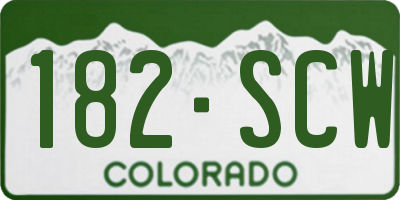 CO license plate 182SCW