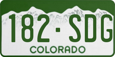 CO license plate 182SDG