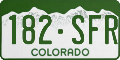 CO license plate 182SFR