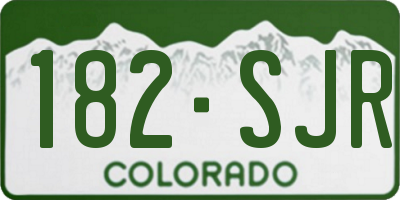 CO license plate 182SJR
