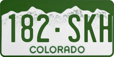 CO license plate 182SKH