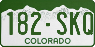 CO license plate 182SKQ