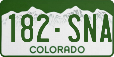 CO license plate 182SNA