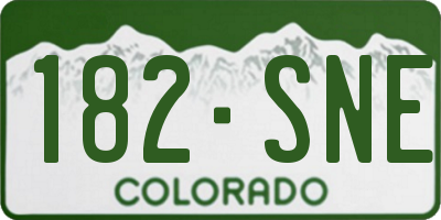 CO license plate 182SNE