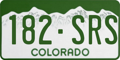 CO license plate 182SRS