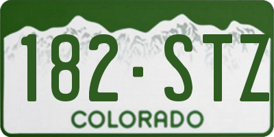 CO license plate 182STZ