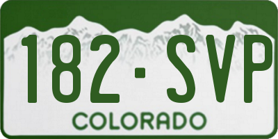 CO license plate 182SVP