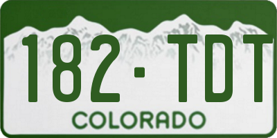 CO license plate 182TDT