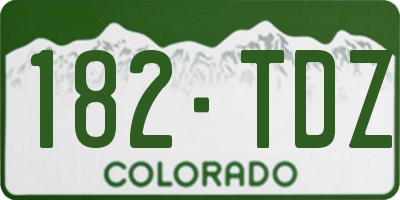 CO license plate 182TDZ
