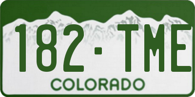 CO license plate 182TME