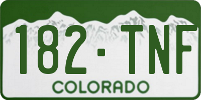 CO license plate 182TNF